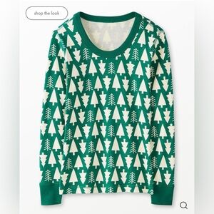 Winter Green Hanna Anderson Women's Holiday Long John Pajama Top